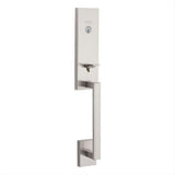 Kwikset 818VNHLIP-15S.STRKP Single Cylinder Vancouver Exterior Handleset with SmartKey Satin Nickel