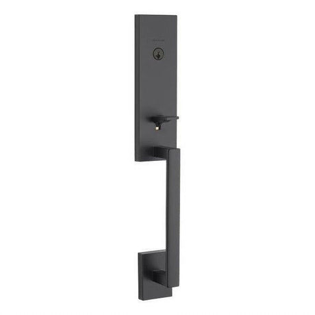 Kwikset 818VNHLIP-514S.STRKP Single Cylinder Vancouver Exterior Handleset with SmartKey Matte Black