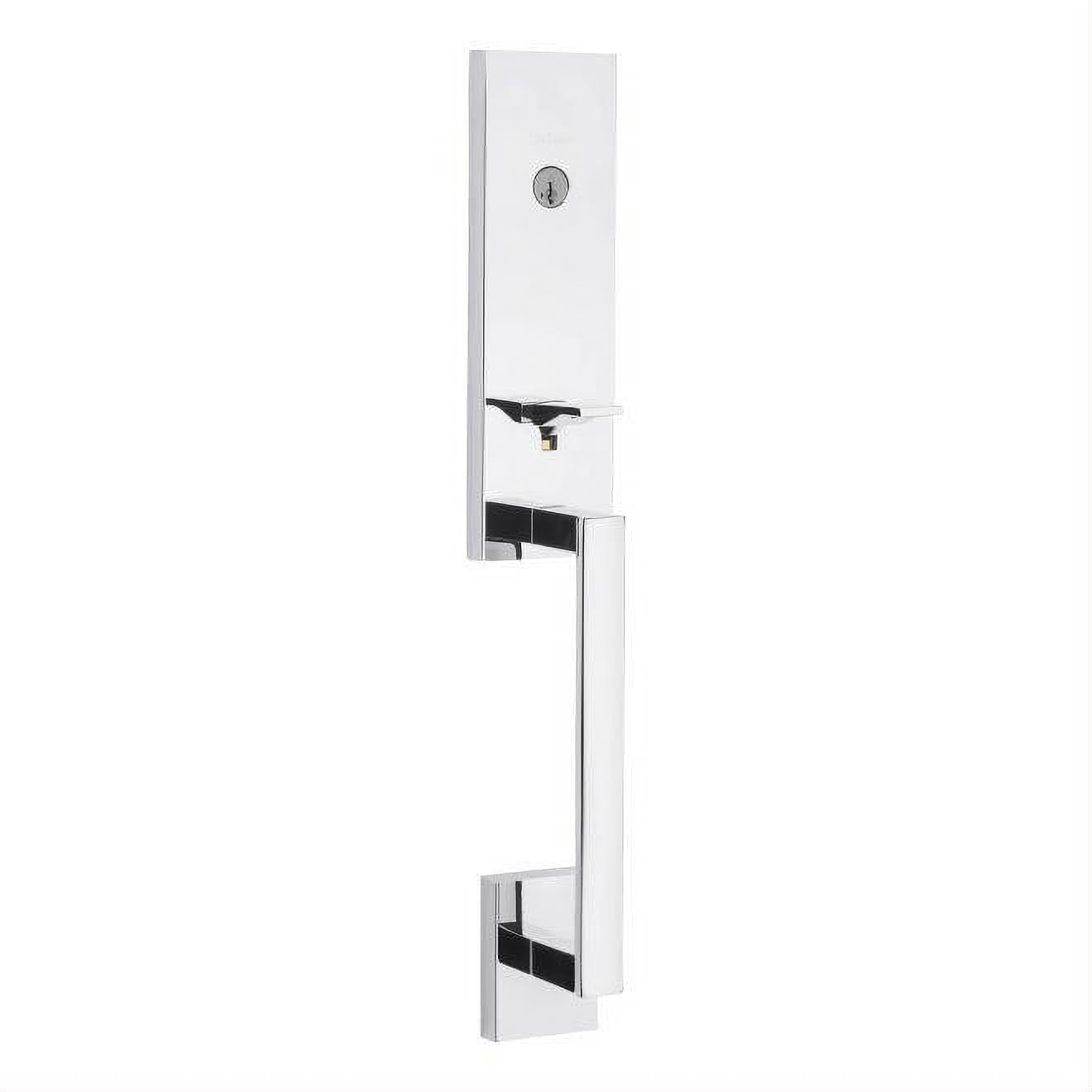 Kwikset 818VNHLIP-514S.STRKP Single Cylinder Vancouver Exterior Handleset with SmartKey with 6AL Latch and STRKP Strike Pack which includes Square Corner; Round Corner and 5303 Round Corner Full Lip Strikes Matte Black