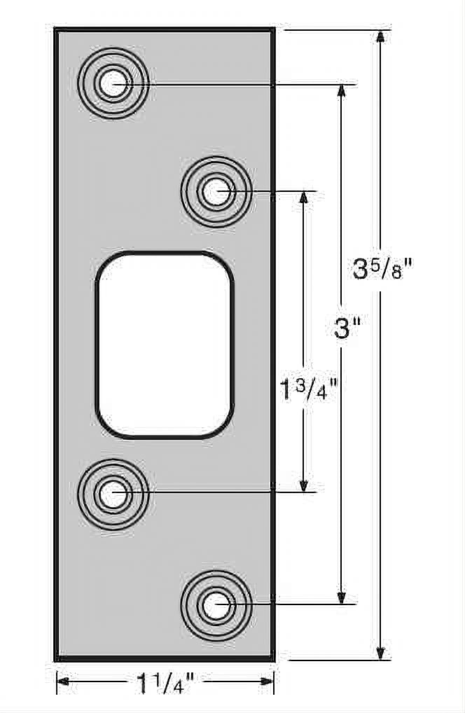 Kwikset 83222-029 3-5/8 Inch Square Deadbolt Strike - Satin Nickel