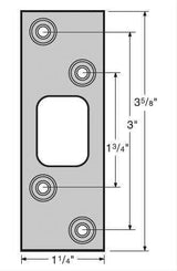Kwikset 83222-029 3-5/8 Inch Square Deadbolt Strike - Satin Nickel