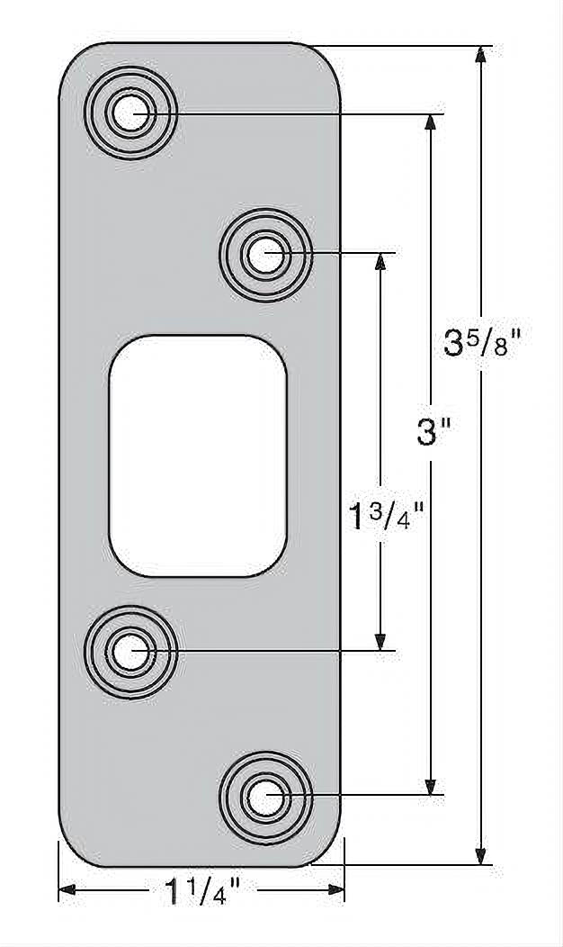 Kwikset 83223-019 3-5/8 Inch Radius Deadbolt Strike - Bright Brass