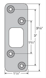 Kwikset 83223-022 3-5/8 Inch Radius Deadbolt Strike - Satin Nickel