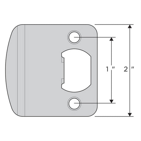 Kwikset 83536-001-00 Round Corner 2-1/4" Extended Full Lip Strike Bright Brass