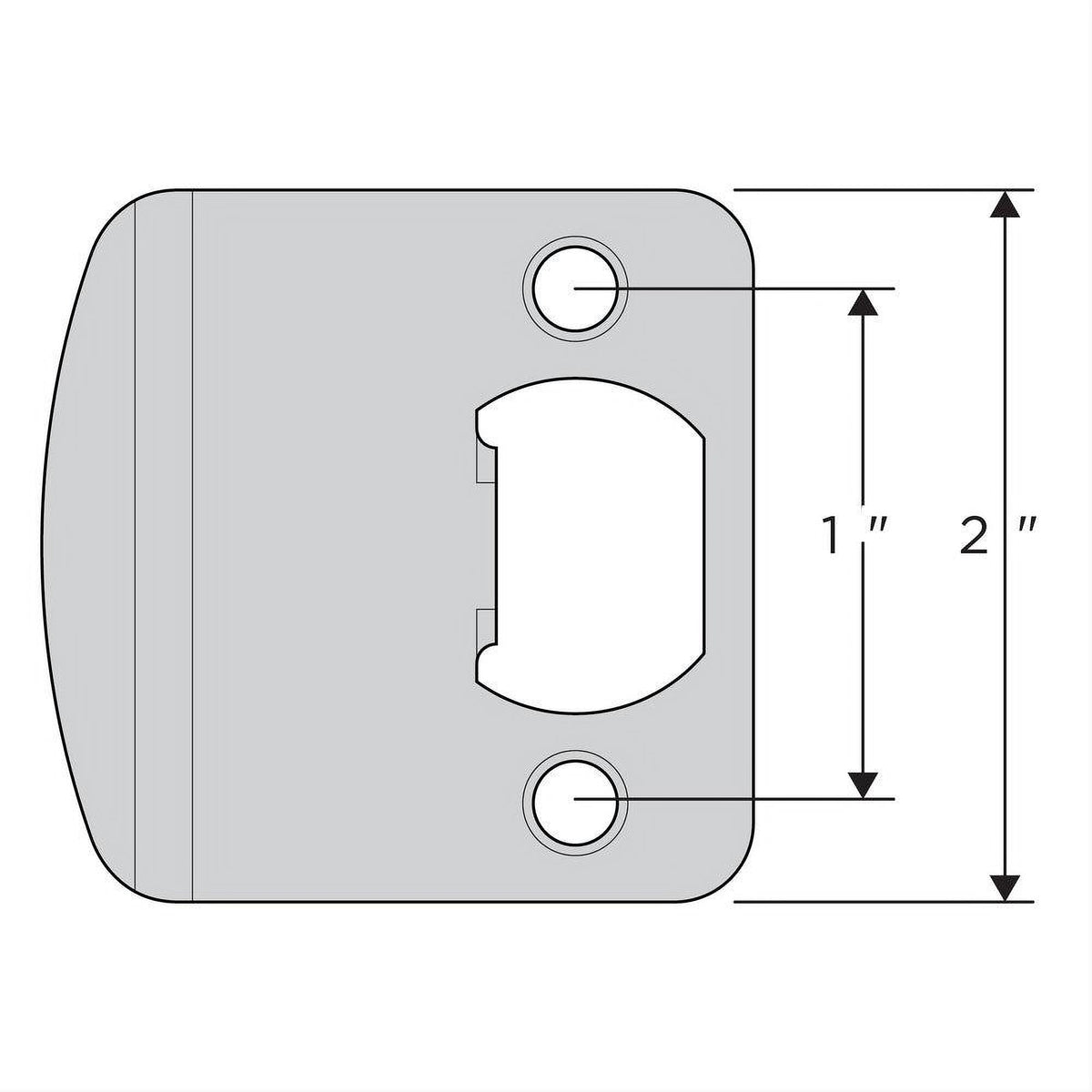 Kwikset 83536-001 Round Corner 2-1/4 Inch Extended Full Lip Strike - Bright Brass