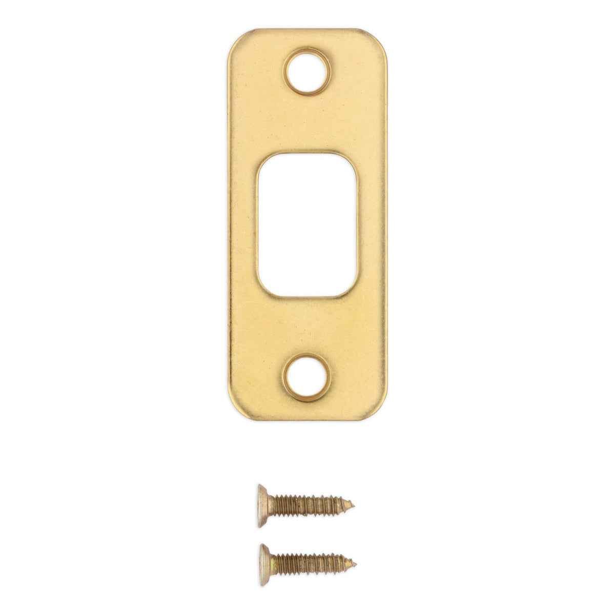 Kwikset 85279-003 1-1/8" x 2-3/4" Round Corner Deadbolt Strike Bright Brass
