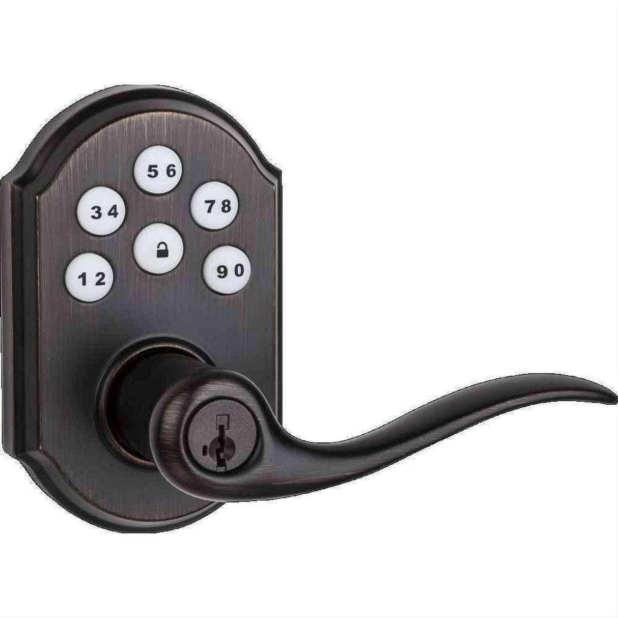 Kwikset 912TNLZW500-11PS-1 Z-Wave Enabled Tustin Lever Smartcode Deadbolt with Z-Wave 500 Chipset with RCAL Latch and RCS Strike Venetian Bronze