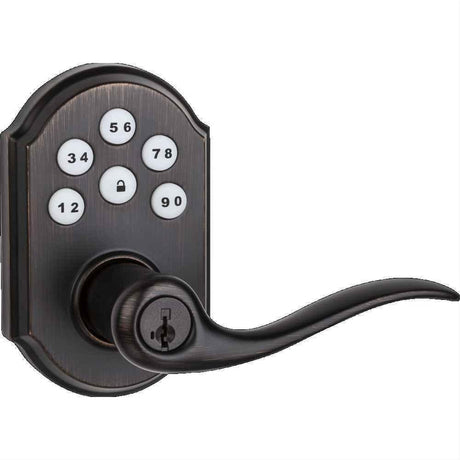 Kwikset 912TNLZW500-11PS Z-Wave Enabled Tustin Lever SmartCode Deadbolt with Z-Wave 500 Chipset, RCAL Latch and RCS Strike - Venetian Bronze