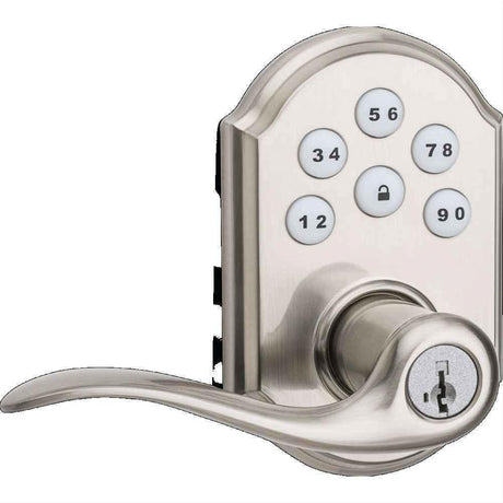 Kwikset 912TNLZW500-15S Z-Wave Enabled Tustin Lever SmartCode Deadbolt with Z-Wave 500 Chipset, RCAL Latch and RCS Strike - Satin Nickel