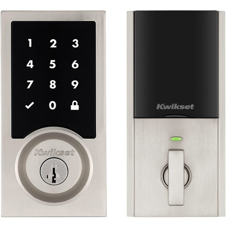 Kwikset 918CNTZW700-15S Contemporary Home Connect Touchscreen Deadbolt - Satin Nickel