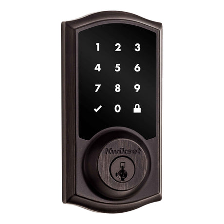 Kwikset 918TRLZW700-11PS Traditional Home Connect Touchscreen Smart Lock Deadbolt with Z-Wave 700 and SmartKey - Venetian Bronze