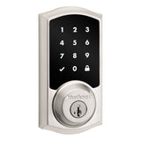 Kwikset 918TRLZW700-15S Traditional Home Connect Touchscreen Smart Lock Deadbolt with Z-Wave 700 and SmartKey - Satin Nickel