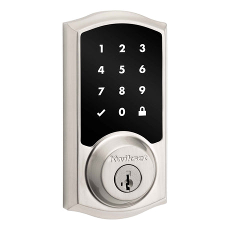 Kwikset 918TRLZW700-15S Traditional Home Connect Touchscreen Smart Lock Deadbolt with Z-Wave 700 and SmartKey - Satin Nickel