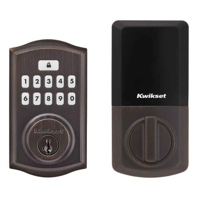 Kwikset 9260TRL-11PS SmartCode Electronic Deadbolt with SmartKey Venetian Bronze