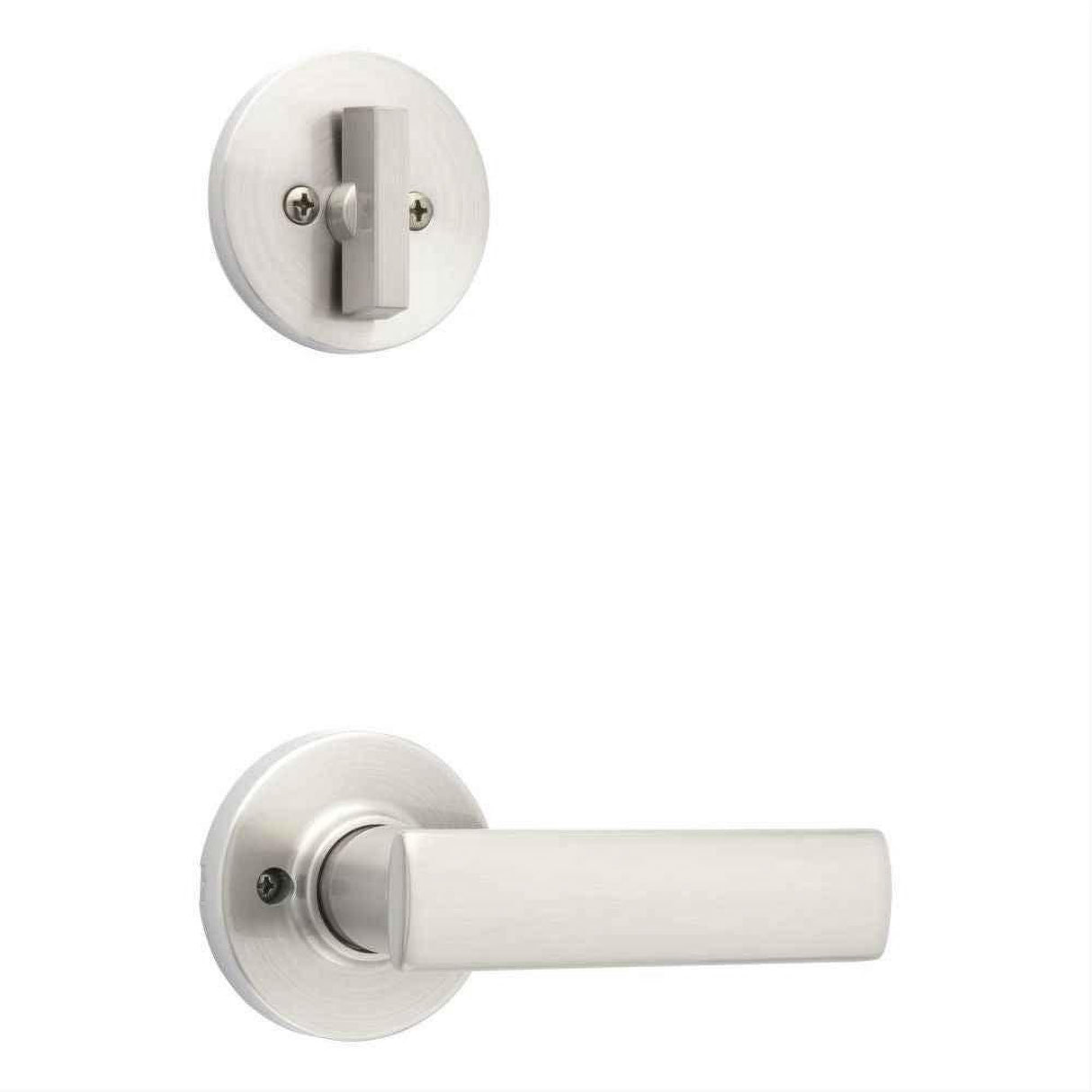 Kwikset 966BRNLRDT-15.UNIV Breton Handleset Trim with Round Rose Satin Nickel