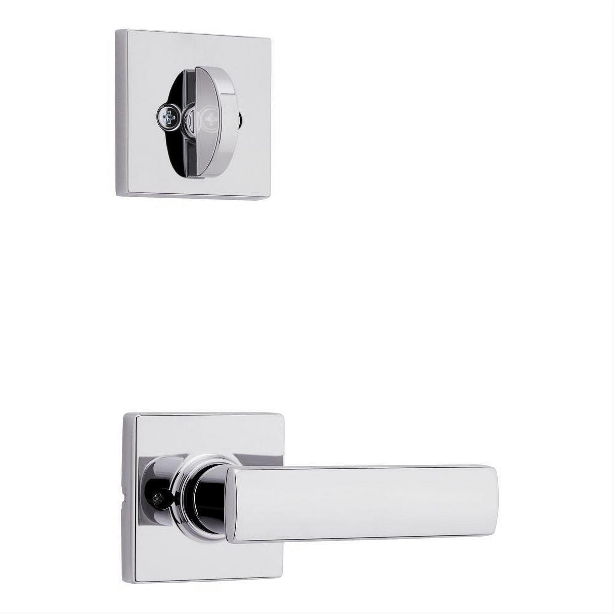 Kwikset 966BRNLSQT-26.UNIV Breton Handleset Trim with Square Rose Bright Chrome