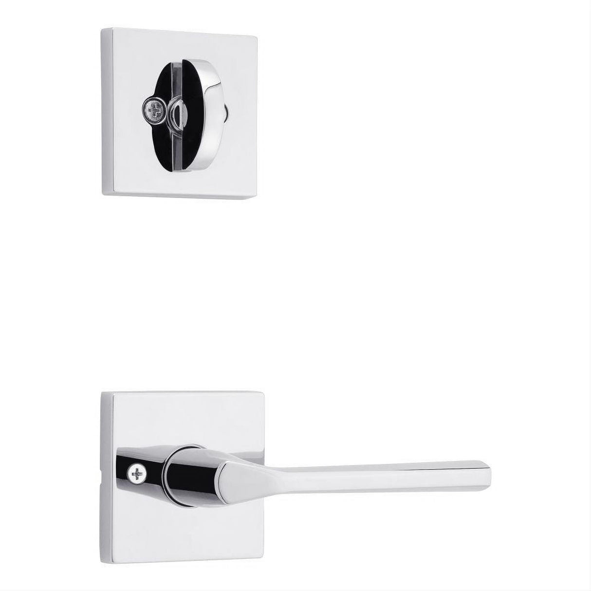 Kwikset 966LSLSQT-26.UNIV Lisbon Handleset Trim with Square Rose Bright Chrome