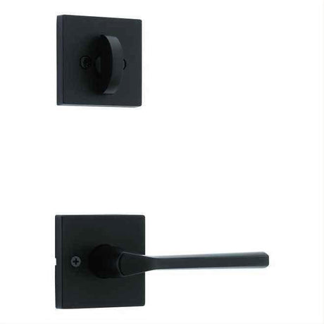 Kwikset 966LSLSQT-514.UNIV Lisbon Handleset Trim with Square Rose Matte Black