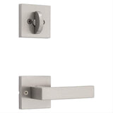 Kwikset 966SALSQT-15.UNIV Singapore Handleset Trim with Square Rose Satin Nickel