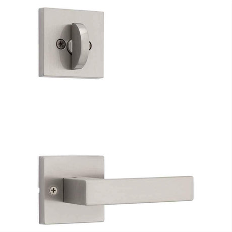 Kwikset 966SALSQT-15.UNIV Singapore Handleset Trim with Square Rose Satin Nickel