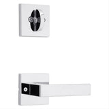Kwikset 966SALSQT-26.UNIV Singapore Handleset Trim with Square Rose Bright Chrome