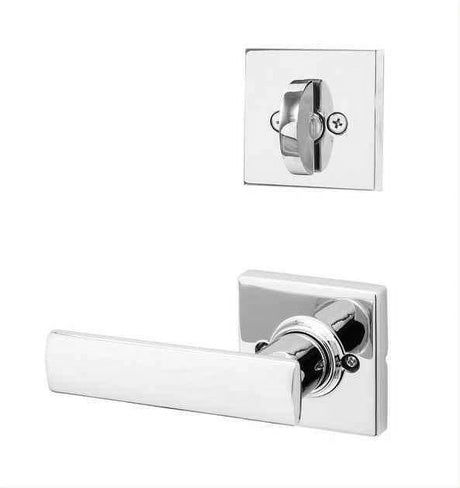 Kwikset 971BRNLSQT-26 Breton Handleset Trim with Square Rose Bright Chrome
