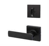 Kwikset 971BRNLSQT-514 Breton Handleset Trim with Square Rose Matte Black