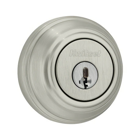 Kwikset 980-15S.STRKP Single Cylinder Deadbolt Satin Nickel