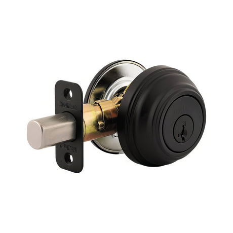 Kwikset 980-514S.STRKP Single Cylinder Deadbolt Matte Black