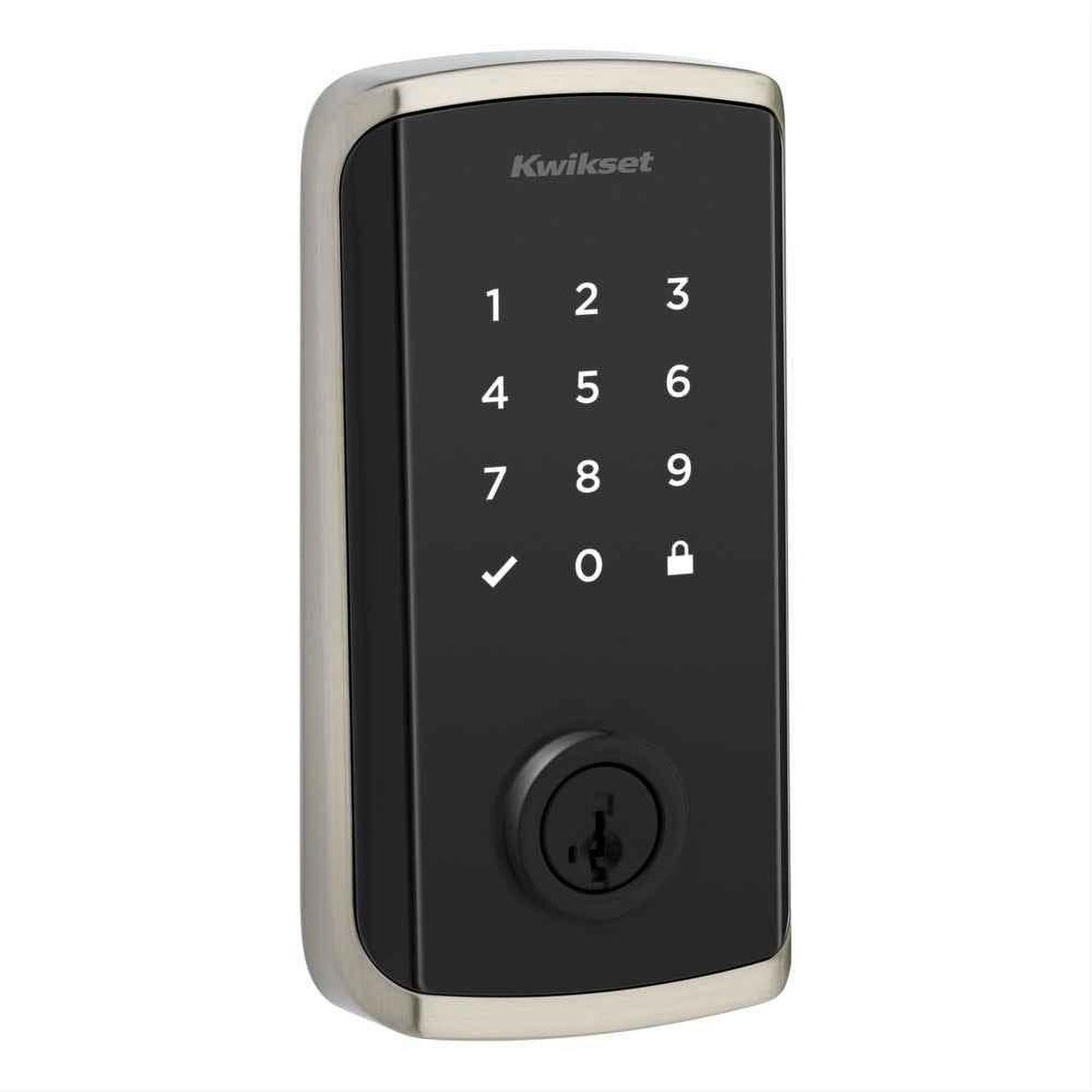 Kwikset 9801WIFITHRDTSCR-15S Halo Select Plus Touchscreen Deadbolt with WiFi, Matter and SmartKey Satin Nickel