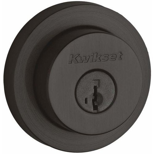 Kwikset 982RDT-514S.DS Single Cylinder Milan Round Rose Deadbolt SmartKey - Matte Black