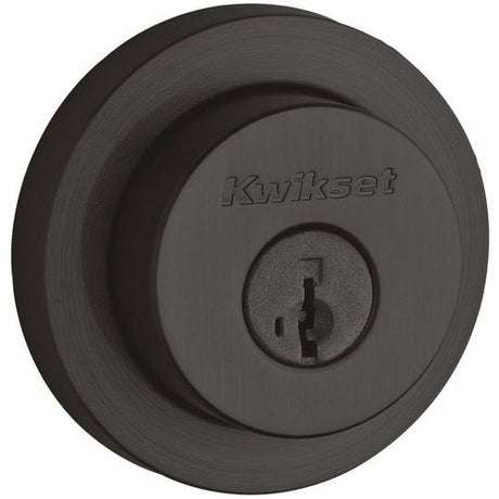 Kwikset 982RDT-514S.DS Single Cylinder Milan Round Rose Deadbolt SmartKey - Matte Black