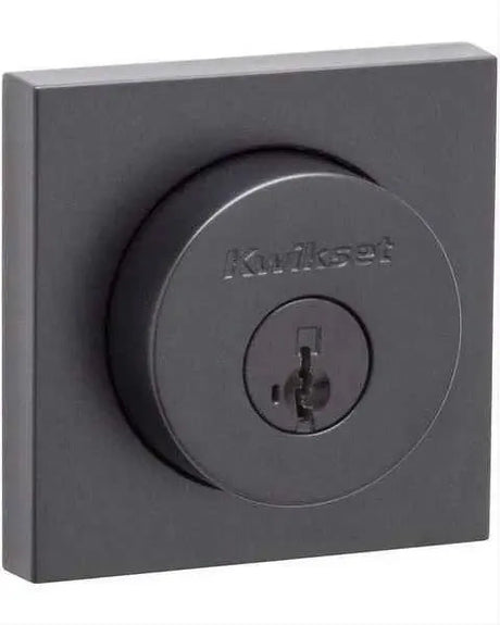 Kwikset 982SQT-26S.DS Single Cylinder Halifax Square Rose Deadbolt SmartKey with RCAL Latch and Dual RCS and 5303 Full Lip Strike Bright Chrome