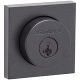 Kwikset 982SQT-514S.DS Single Cylinder Halifax Square Rose Deadbolt SmartKey - Matte Black