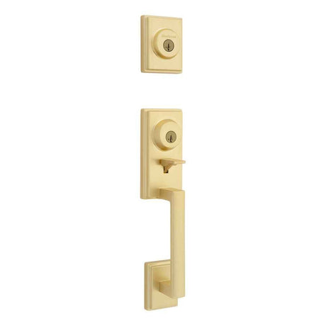 Kwikset CP553PRHXHFLSQT Clear Pack Peralta Single Cylinder 2 Point Handleset in Satin Brass