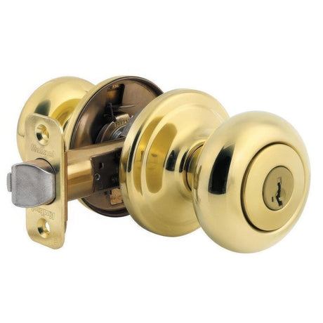 Kwikset CP740J-3S 740J-S Juno Single Cylinder Keyed Entry Knob Bright Brass