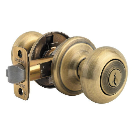 Kwikset CP740J-5S 740J-S Juno Single Cylinder Keyed Entry Knob Antique Brass