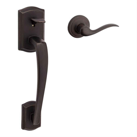 Kwikset CP815PTHXTNL-11P-1 Clear Pack Prescott Passage Handleset with Tustin Lever Trim with No Deadbolt with RCAL Latch and RCS Strike Venetian Bronze
