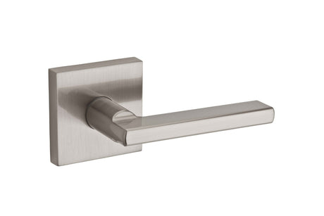 Kwikset Halifax Handleset Trim with Square Rose in Satin Nickel