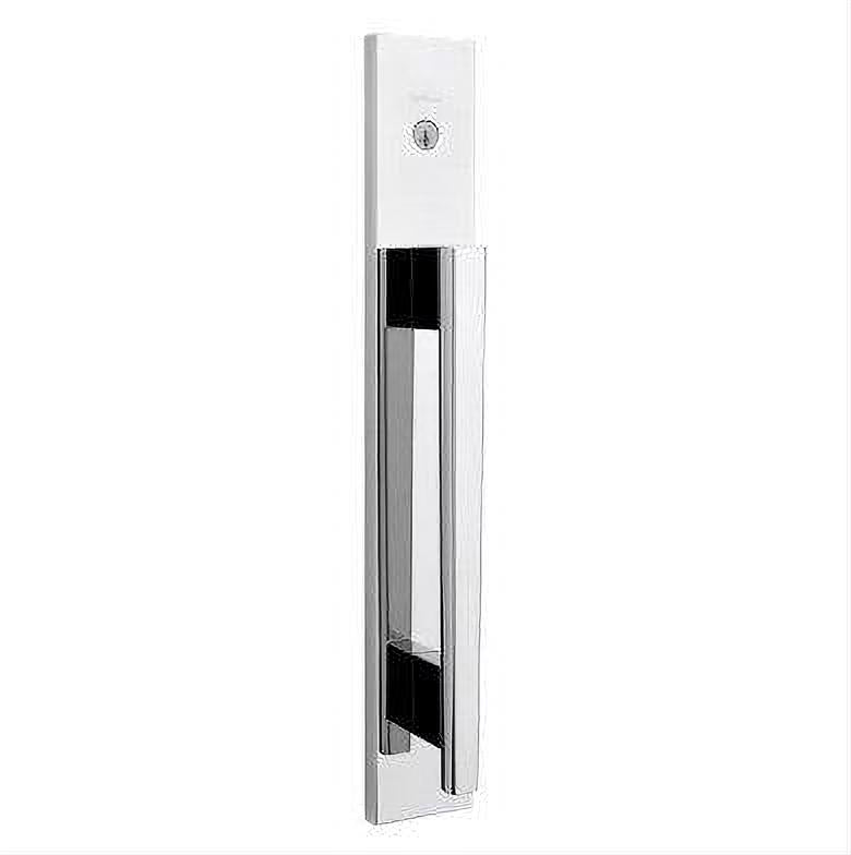 Kwikset RBP818CRHXHFLSQF-26S Single Cylinder Caerus Exterior Handleset with Halifax Lever and Square Full Escutcheon Trim SmartKey with 4AL Latch with 5303, 83223 and 820050 Strikes Bright Chrome