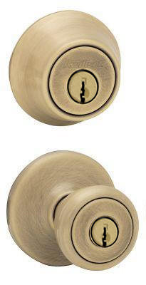 Kwikset 695T-5-B antique brass double cylinder deadbolt