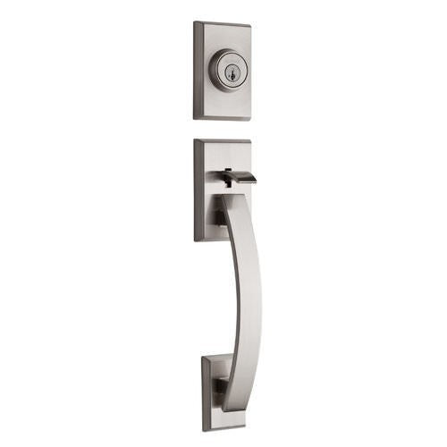 Kwikset 801TVHLIP-15S satin nickel double cylinder handleset