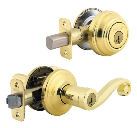Kwikset 991LL-3S-BV1 polished brass single cylinder deadbolt