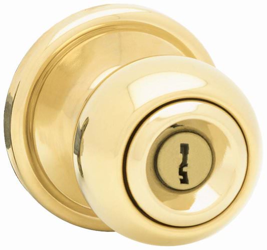Kwikset 741CA-3SGC polished brass keyed storeroom door knob