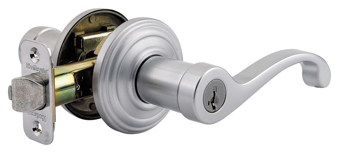 Kwikset 740CHL-26DS satin chrome keyed entry lever