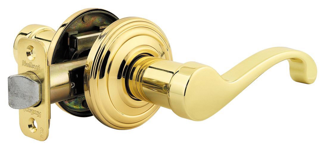 Kwikset 720CHL-5 antique brass passage door lever