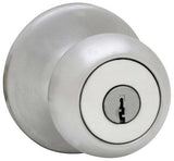 Kwikset 740C-26DS satin chrome keyed entry door knob