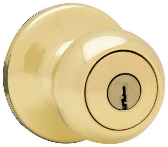 Kwikset 740C-5S antique brass keyed entry door knob