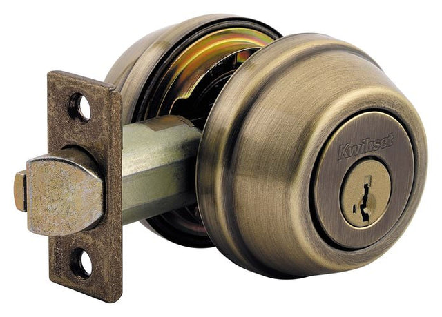 Kwikset 598-5SV1 antique brass single cylinder deadbolt