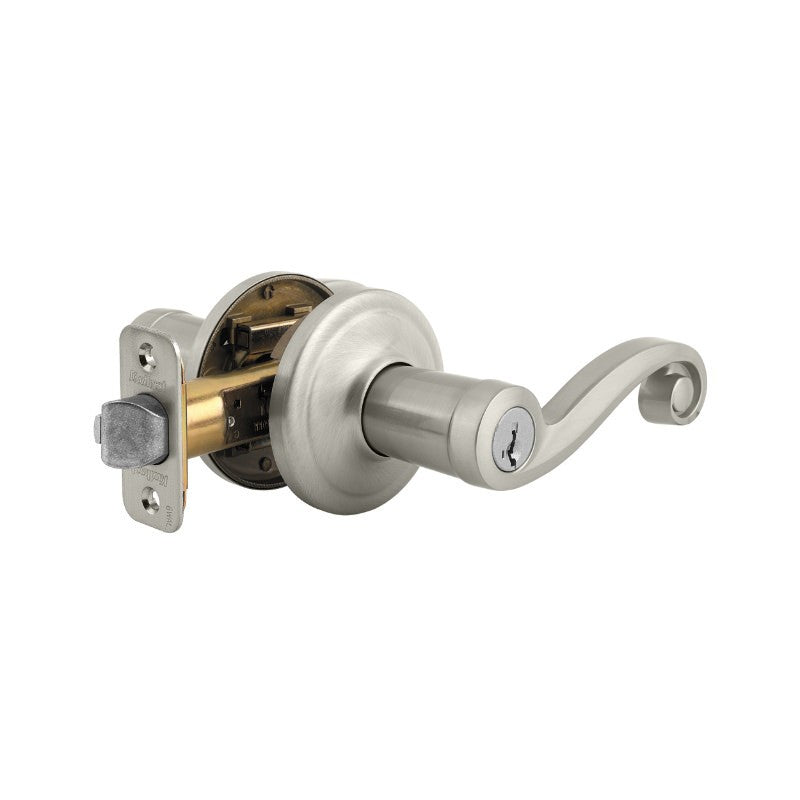 Kwikset 750LL-15SV1 satin nickel keyed storeroom door lever